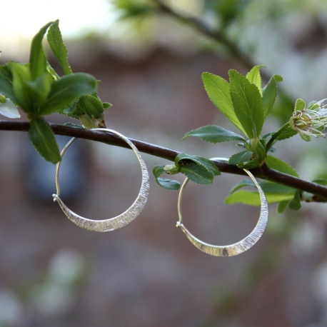 Pendientes de plata Empty Saturno Small